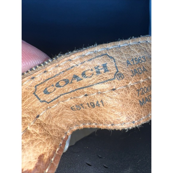 Coach Jada Flip Flop Thong Sandals Side Buckle Arch Support Cushion Black Sz 7B - Picture 6 of 6